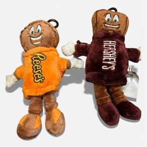 Set of plush toys Reese's & Hershey's characters, Key Ring / Coin Holder (8”)